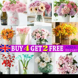 Artificial Silk Flowers Bunch Wedding Party DIY Home Outdoor Bouquet Decor Sale! - Picture 1 of 119