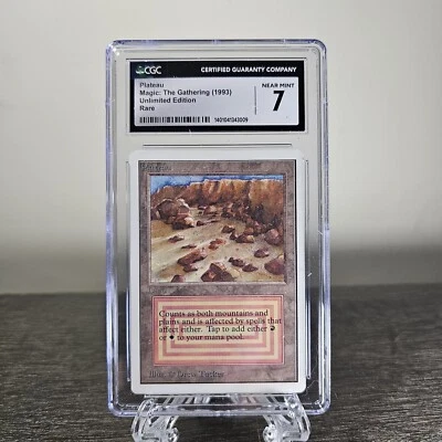 MTG Unlimited Edition 1993 Plateau Cgc 7   Dual Land - Image 1 of 2