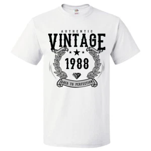 37th Birthday Gift For 37 Year Old 1988 Aged To Perfection T Shirt - Picture 1 of 1