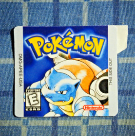 Gameboy Cartridge Label Pokemon Blue Version Game Boy Sticker Replacement