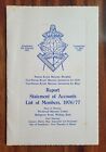 1976/77 Masonic  Lodge of Loyalty, Welling, Kent. Accounts & List of Members