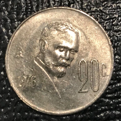 HIGH GRADE AU 1976 MEXICO 20 CENTAVOS COIN-MAR045 - Image 1 of 2