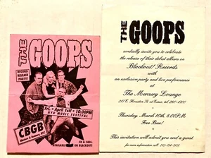 THE GOOPS VINT 94 2 SMALL FLYER LOT 3/10/1994 & 4/1/94 CBCGS MERCURY LOUNGE NYC - Picture 1 of 2