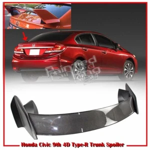 12-15 Fit For Honda Civic 9th 4D R Style Trunk Spoiler Carbon + Unpainted - Picture 1 of 5