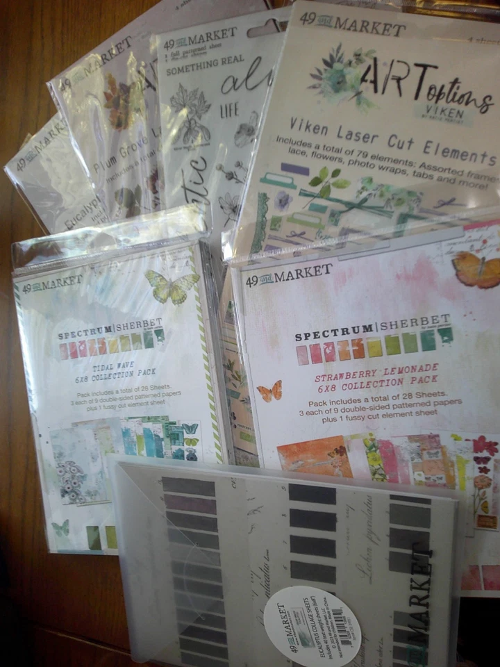 VARIEDAD Lote de 49 Hojas de Collage Corte Láser y Mercado Colección Paquetes todos listados Foto 1 de 4