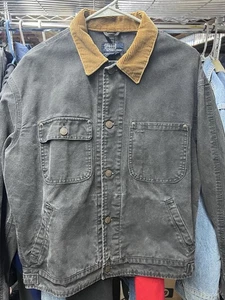 Vintage 90’s Polo Ralph Lauren Corduroy Collar Black Denim Jacket - Small - Picture 1 of 20