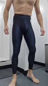 black viga shiny lycra running tights - Picture 1 of 6