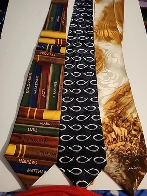 Lote de 3 Corbatas Cristianas Marca Hospitalidad y Águila Foto 1 de 2