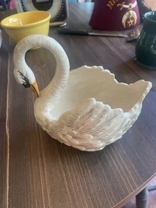 eichwald pottery 1103 Swan - 8 X 6 Inches Vase Czechoslovakia - Picture 1 of 6