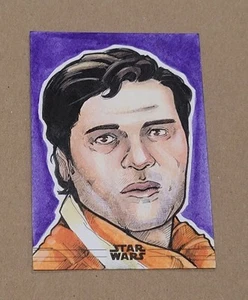 2018 Star Wars Rise Of Skywalker POE DAMERON 1/1 ARTIST SKETCH MIKE MASTERMAKER - Picture 1 of 2
