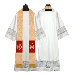 Elegant Clergy Stole with Golden Embroidered PAX Motif – Liturgical Vestment - Picture 1 of 2