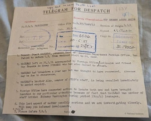 Telegram Doble Agente Firmado Espía Guerra Fría Don Mcclean James Bond CIA KGB Moscú - Imagen 1 de 6