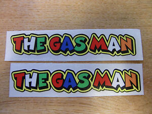 "THE DUDE"  x2 stickers Valentino Rossi style text 5in x 1in decals 