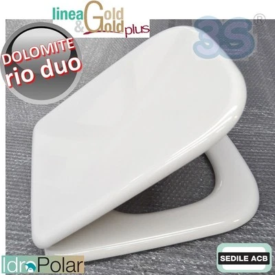 SEDILE ASSE COPERCHIO PER WC RIO DUO Ceramica Dolomite ACB ERCOS GOLD in LEGNO - Immagine 1 di 4