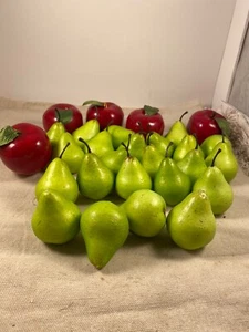 Artificial Faux Fruits Apples and Mini Pears Lot of 5 Apples and 23 Mini Pears - Picture 1 of 7