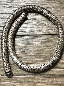ITALIENISCHE STERLINGSILBER HALSKETTE 17"" x 3/8"" NETZ/POPCORN-STIL - Bild 1 von 4