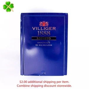 Caja de cigarros de madera vacía Villiger Robusto 1888 6,25" x 4,5" x 3,5" - Imagen 1 de 12