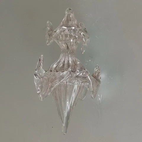 VINTAGE MURANO CLEAR GLASS FINIAL PART REPLACEMENT CHANDELIER CEILING LIGHT Cover