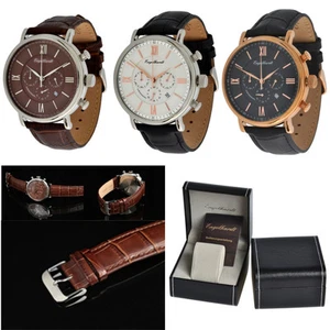 Engelhardt Men's Chronograph Model series 3875 Leather 5ATM Stainless steel - Picture 1 of 5