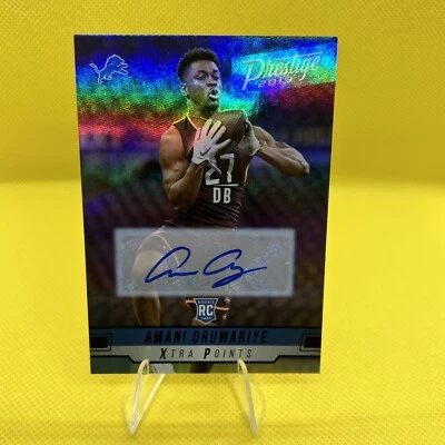 Amani Oruwariye Xtra Points Prestige 2019 Auto NFL Detroit Lions RC - Image 1 of 4