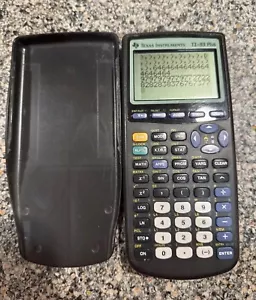 Texas Instruments TI-83 Plus Calcolatrice Grafica Nera Con Cover - Testata Funzionante - Foto 1 di 5