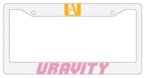 Uravity White Plastic License Plate Frame Auto My Hero Academia - Picture 1 of 1