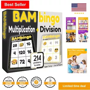 Educational Math Flash Cards Bingo Game - Multiplication & Division Learning - Picture 1 of 10
