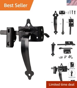 Langlebiges pulverbeschichtetes schwarzes Daumenriegel-Kit für Holztore - einfache Installation - Bild 1 von 9