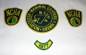 National Campers & Hikers 1977 Cloth EMBROIDERED PATCH MIXED SIZES LOT OF 4 - Picture 1 of 3