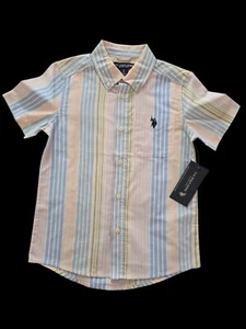 NWT U.S. Polo Assn. Short Sleeve Button-Up Oxford Shirt Boys Size Medium 8 - Picture 1 of 3