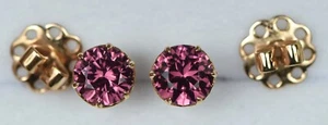 Custom made 18 K.Pink Gold/ Umba Garnet Earrings 3.4 tcw. with Certificate. - Picture 1 of 5