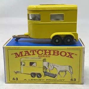 Vintage Lesney MATCHBOX #43 - Pony Trailer - scatola originale ottime condizioni giallo - Foto 1 di 13