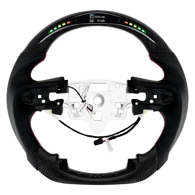 Carbon Fiber LED Steering Wheel For Chevrolet Silverado Blazer 2019-24 w/Heated - Image 1 of 4
