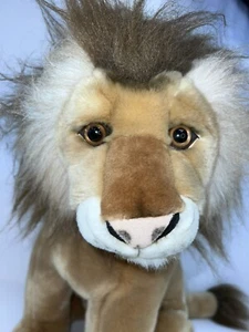 Lion Male Sitting Plush Peeper Pal 17” Tall A&A Jungle Cat Realistic Stuffed Toy - Picture 1 of 10