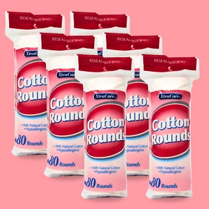 XtraCare 100 % Baumwolle Runden, 80 Stück - weich & saugfähig für die Schönheit (6er Pack) - Bild 1 von 9