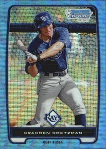 2012 Bowman Chrome Prospects Blue Wave Refractors #BCP113 Granden Goetzman