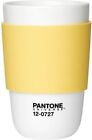 Pantone podróżna filiżanka kawy kubek kolba z silikonową opaską żółta 12-0727 słońce