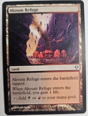 MTG Magic The Gathering Card Akoum Refuge Land Zendikar  - Image 1 of 2