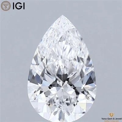 PEAR Cut 1.50 Carat with IGI Certified CVD Lab Grown Diamond D Color VS1 Clarity - Image 1 of 4