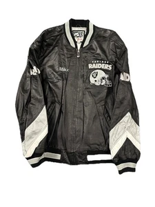 Vintage 90's Oakland Raiders NFL G-III Carl Banks FullZip Leather Jacket Size XL - Bild 1 von 5