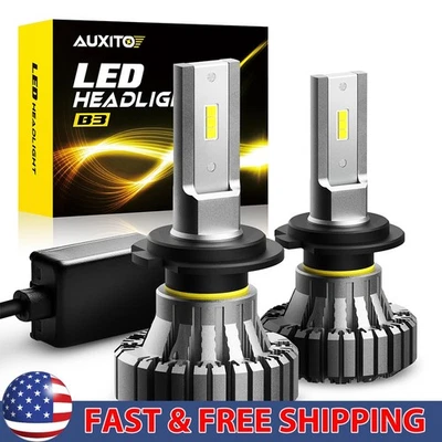 AUXITO 2X H7 LED White Headlight Conversion Kit Bulbs 6500K Power High/Low Beam - Image 1 of 4