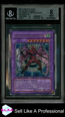 ELEMENTARHELD AIR NEOS YUGIOH STON-DE034 2007 STRIKE/NEOS 1 ST ULT RARE DE BGS 8 - Bild 1 von 2
