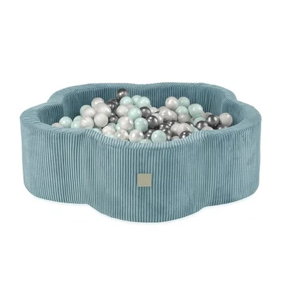 Bällebad Baby für Kinder Blau Cord Blume Waschbare Misioo 95x30 400 Bälle
