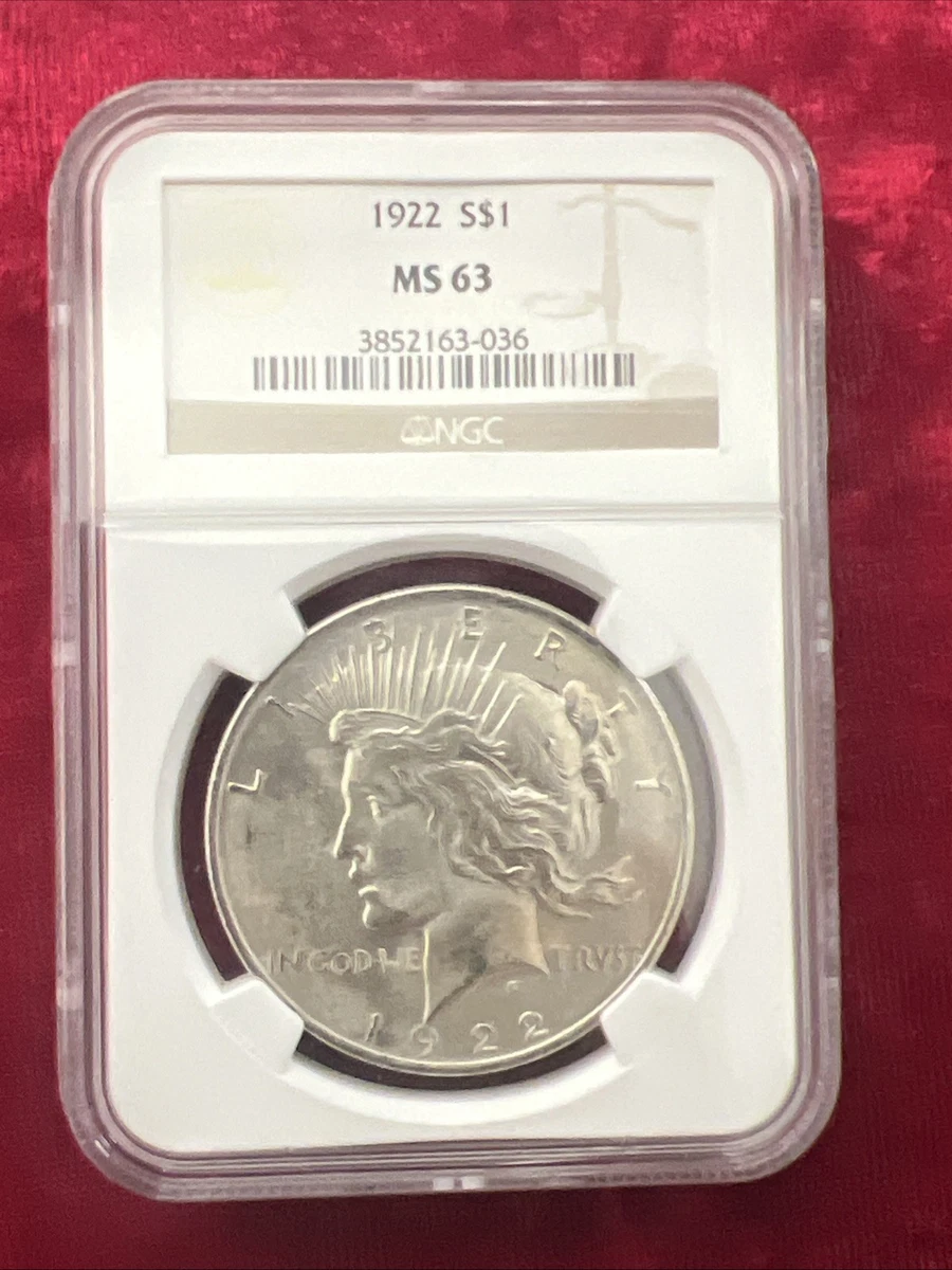 NGC MS63 アメリカ 1922 ピースダラー MS63 1922 Peace Silver Dollar