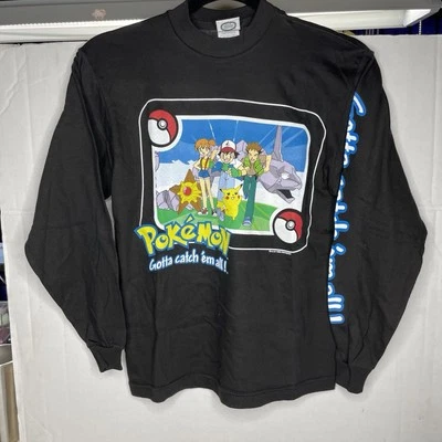 Pokémon Gotta Catch 'em All 1999 Deadstock Vintage Y Med Manga Larga Nintendo Foto 1 de 4