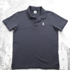 Psycho Bunny Polo Shirt Mens Small 4 Charcoal Pima Pique Embroidered Logo Skull - Picture 1 of 17