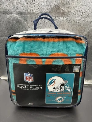 Manta Raschel de felpa real de los Miami Dolphins 60”x80” Foto 1 de 4