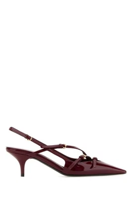 MIU MIU Tyrian Strappy Purple Shiny Leather 55mm Heel Pumps New And Authentic - Image 1 of 4