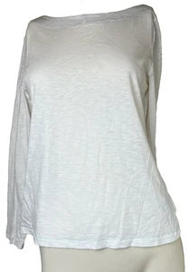 Brooks Brothers U-Boot-Ausschnitt weiß blau Langarm 100 % Baumwolle T-Shirt Größe Small - Bild 1 von 11