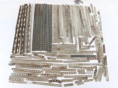 ENORME Lote de Tiras de Agujero Plano Meccano Montador Kit de Construcción de Metal Piezas Foto 1 de 2